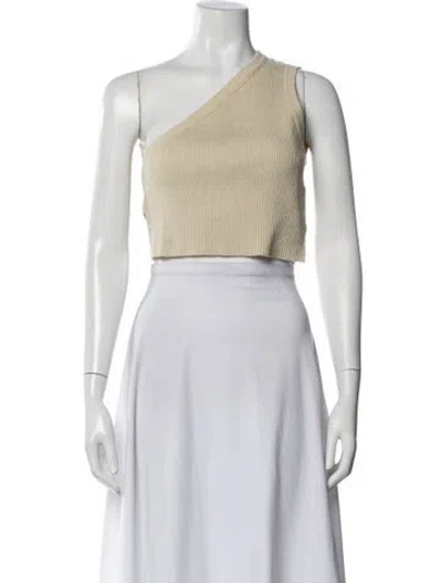 Pre-owned Jacquemus Linen One-shoulder Crop Top In Neutral