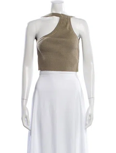 Pre-owned Jacquemus Linen One-shoulder Crop Top In Neutral