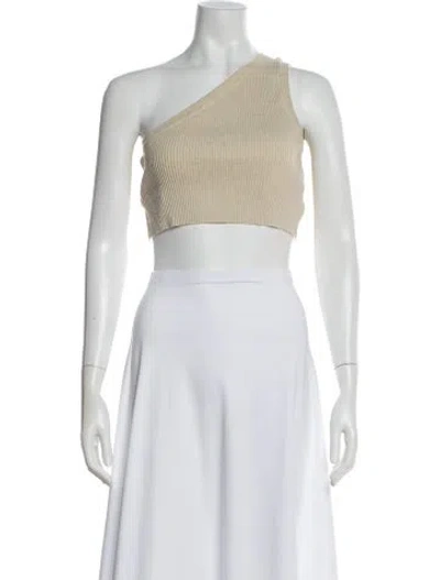 Pre-owned Jacquemus Linen One-shoulder Crop Top In Neutrals
