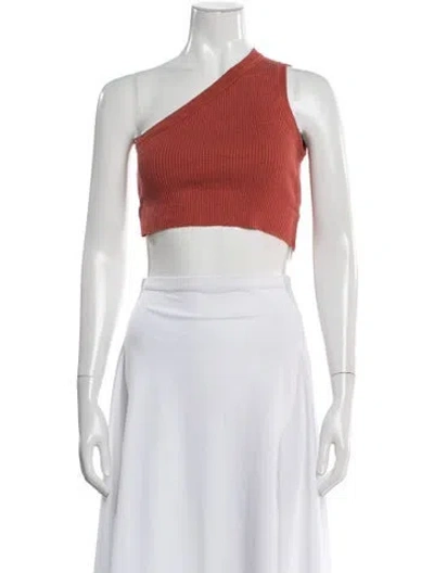 Pre-owned Jacquemus Linen One-shoulder Crop Top In Orange