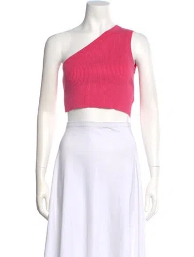 Pre-owned Jacquemus Linen One-shoulder Crop Top In Pink