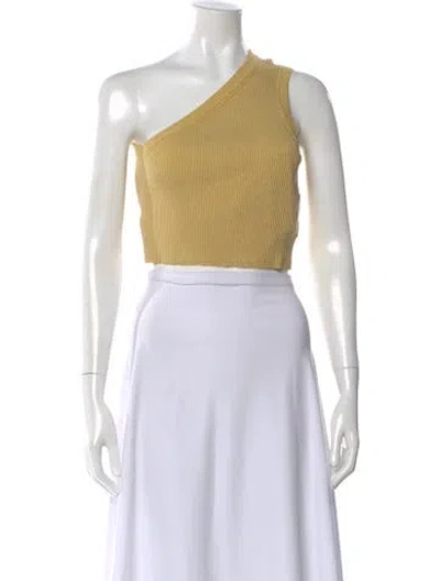 Pre-owned Jacquemus Linen One-shoulder Crop Top W/ Tags In Neutral