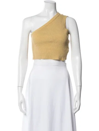 Pre-owned Jacquemus Linen One-shoulder Crop Top W/ Tags In Neutral