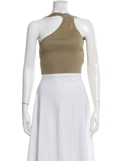 Pre-owned Jacquemus Linen One-shoulder Crop Top In White