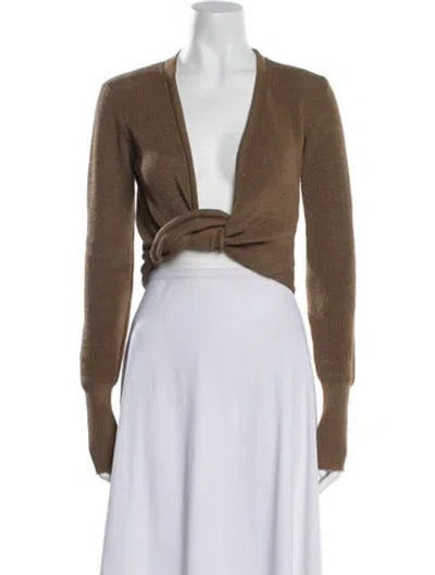Pre-owned Jacquemus Linen Open Front Sweater In Brown