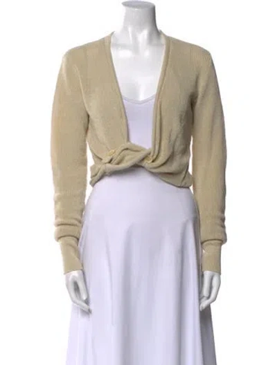 Pre-owned Jacquemus Linen Plunge Neckline Sweater In Neutral