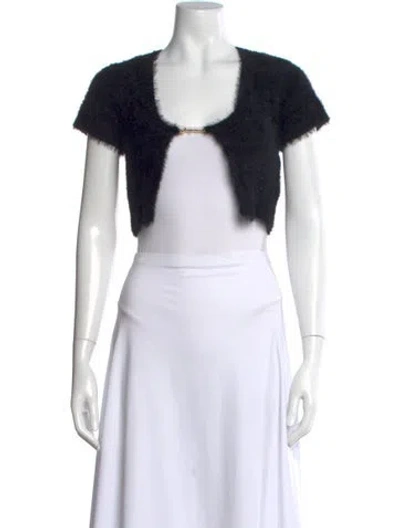 Pre-owned Jacquemus Linen Square Neckline Crop Top In Black