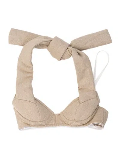 Pre-owned Jacquemus Linen Square Neckline Sports Bra In Neutral