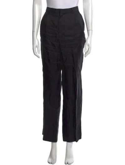 Pre-owned Jacquemus Linen Straight Leg Pants In Black
