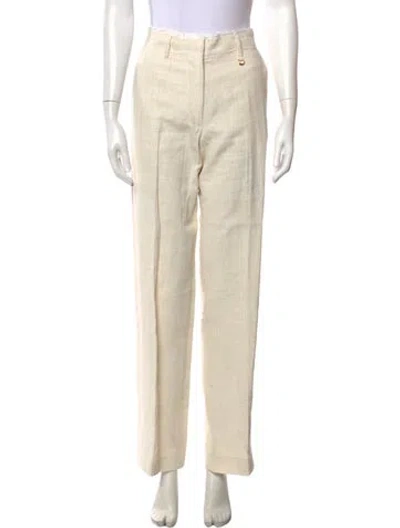 Pre-owned Jacquemus Linen Straight Leg Pants In Neutrals