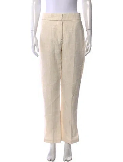 Pre-owned Jacquemus Linen Straight Leg Pants In Neutrals