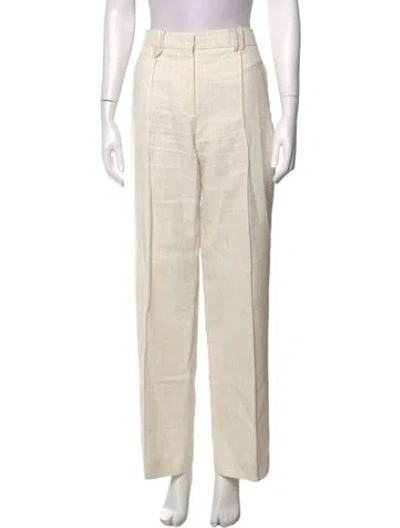 Pre-owned Jacquemus Linen Straight Leg Pants In Neutrals