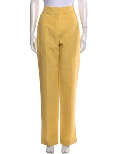 Pre-owned Jacquemus Linen Straight Leg Pants W/ Tags In Yellow
