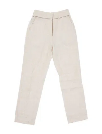 Pre-owned Jacquemus Linen Straight Leg Pants In White