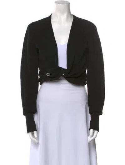 Pre-owned Jacquemus Linen V-neck Sweater In Black