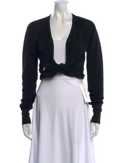Pre-owned Jacquemus Linen V-neck Sweater In Black