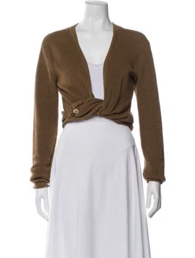 Pre-owned Jacquemus Linen V-neck Sweater In Brown