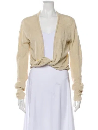 Pre-owned Jacquemus Linen V-neck Sweater In Neutral
