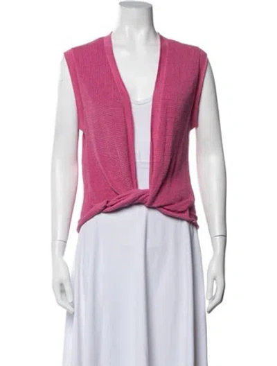 Pre-owned Jacquemus Linen V-neck Top In Pink