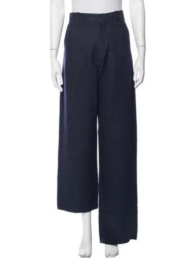 Pre-owned Jacquemus Linen Wide Leg Pants In Blue