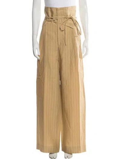 Pre-owned Jacquemus Linen Wide Leg Pants In Brown