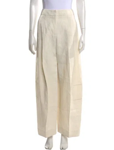 Pre-owned Jacquemus Linen Wide Leg Pants In Neutral