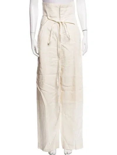 Pre-owned Jacquemus Linen Wide Leg Pants In Neutrals