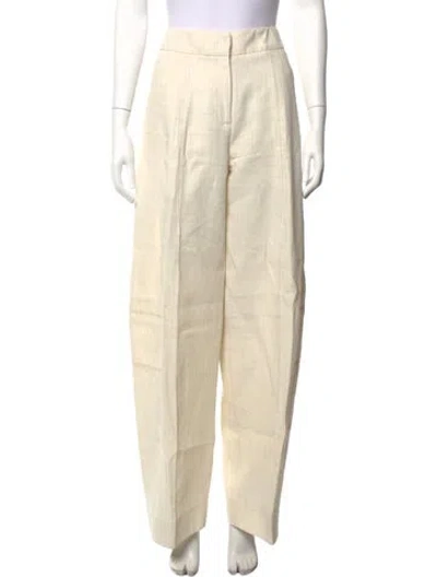 Pre-owned Jacquemus Linen Wide Leg Pants In Neutrals