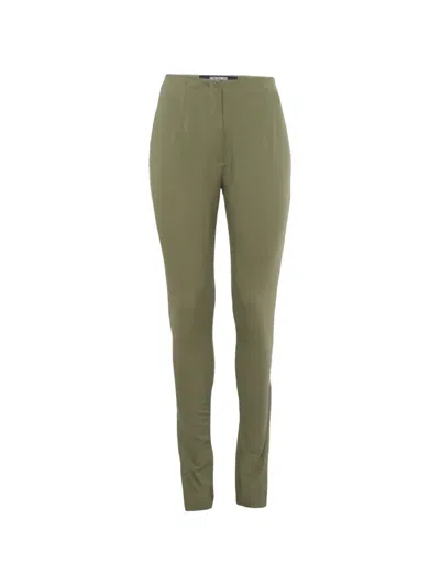 Pre-owned Jacquemus Linen Zip Trousers In Green