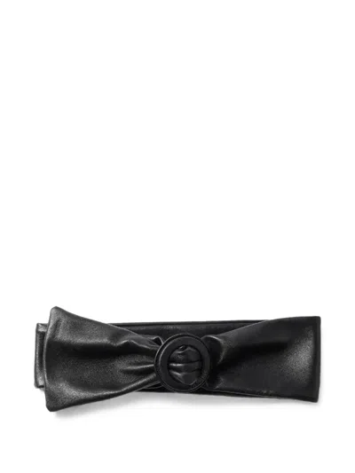 Jacquemus Lio Bow-detail Buckle Belt In Black