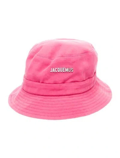 Pre-owned Jacquemus Logo Accent Adjustable Bucket Hat In Pink