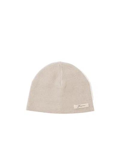 Jacquemus Logo Beanie Hat In Neutral