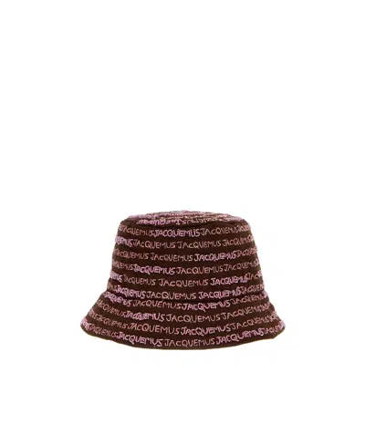 Jacquemus Logo Canvas Fisherman's Hat In Brown
