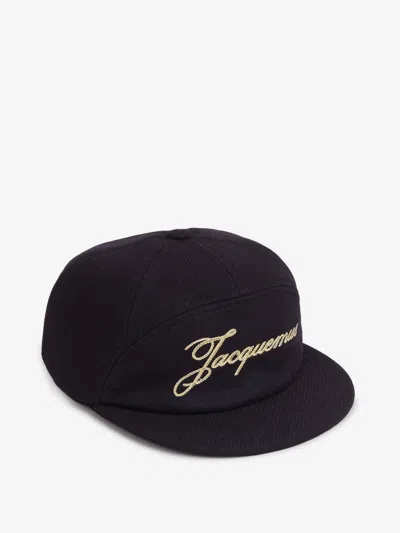 Jacquemus Logo Cap Cotton In Blue
