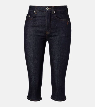 Jacquemus Stretch Denim Capri Jeans In Black