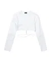 Jacquemus Logo-charm Cropped T-shirt In White