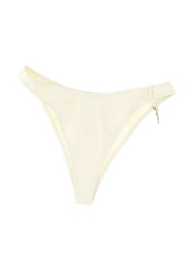 Jacquemus Logo Charm Low-rise Bikini Bottoms In Beige