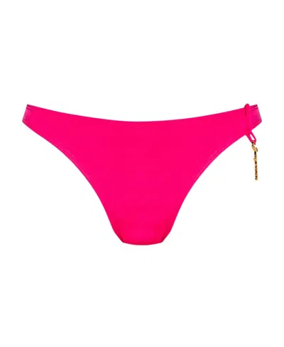 Jacquemus Logo Charm Low-rise Bikini Bottoms In Pink