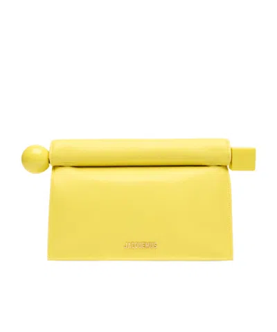 Jacquemus Logo Clutch In Yellow
