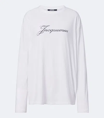 Jacquemus Logo Cotton And Hemp Jersey T-shirt In White