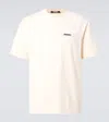 Jacquemus Le Gros Grain Embroidered-logo T-shirt In Beige