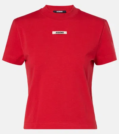 Jacquemus Logo Cotton-blend Jersey Top In White