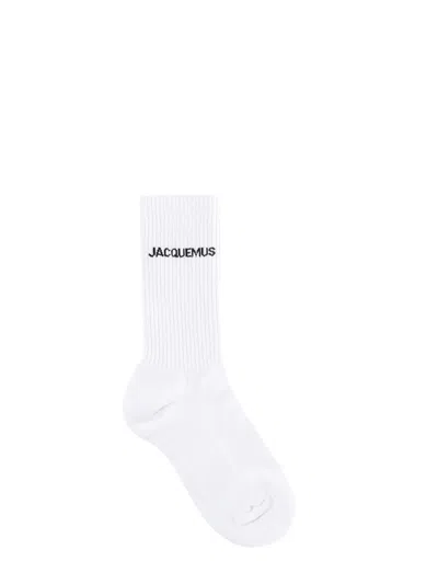 Jacquemus Logo Cotton Blend Socks In White