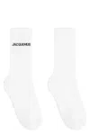Jacquemus Logo Cotton Blend Socks In White