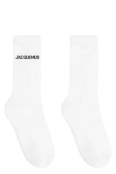 Jacquemus Logo Cotton Blend Socks In White