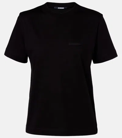 Jacquemus Logo Cotton Jersey T-shirt In Black