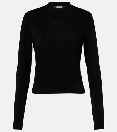 Jacquemus Logo Cotton Jersey T-shirt In Black