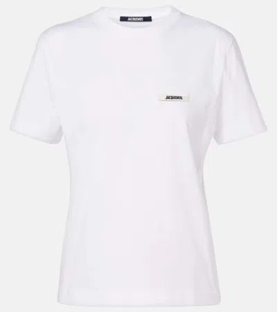 Jacquemus Logo Cotton Jersey T-shirt In White