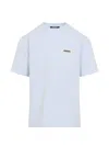 Jacquemus Mens Light Blue Le T-shirt Logo-tab Cotton T-shirt Xl In Blue