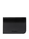 Jacquemus Curved Calf Leather Cardholder In Black